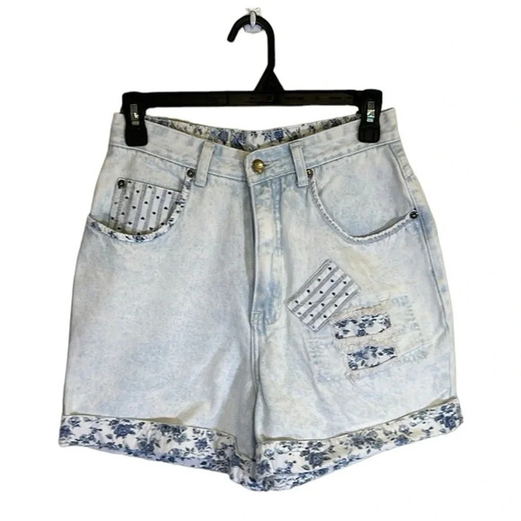 Vintage Women’s High Waist Cotton Denim Jean Shorts Size 10 Trendy Casual Summer - Picture 1 of 4